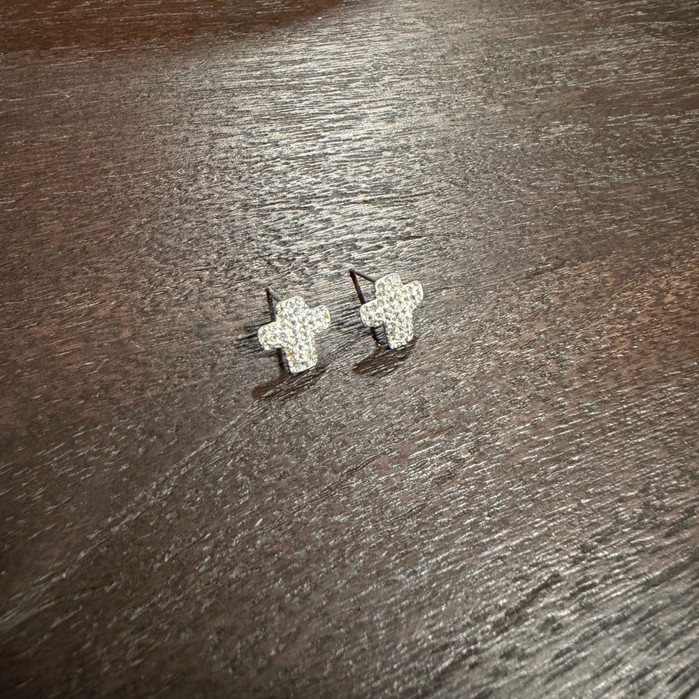Elegant Silver Cross Earrings